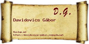 Davidovics Gábor névjegykártya