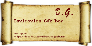 Davidovics Gábor névjegykártya