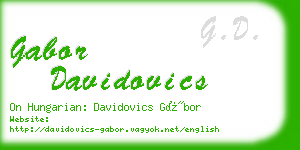 gabor davidovics business card